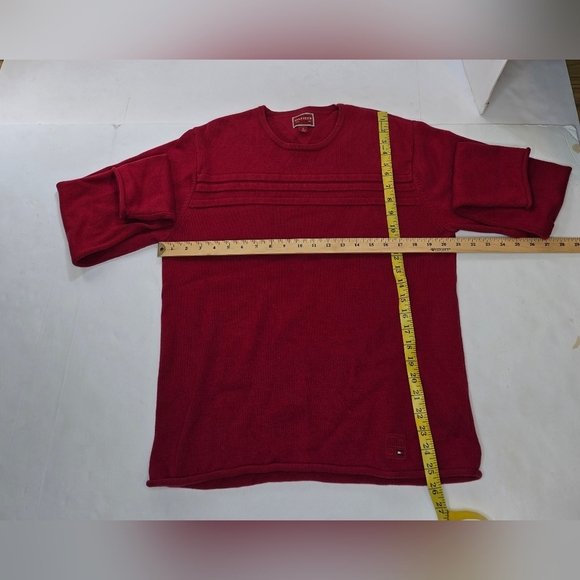 Tommy Hilfiger Women's Red Cotton Knit Pullover Sweater. Med - Picture 4 of 16